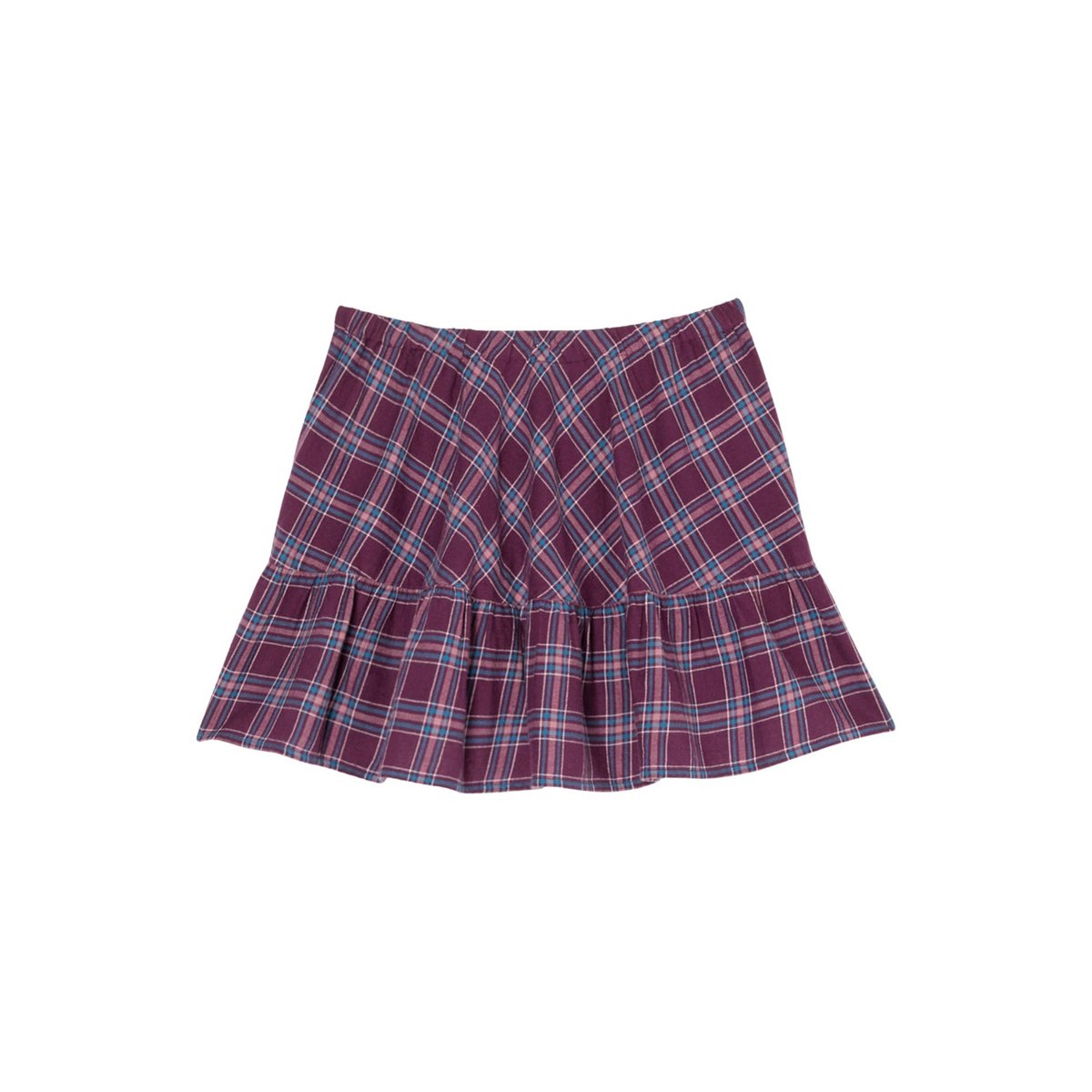 Jupe courte REMIX REBEL. violet blackberry wine purple plaid, ROXY