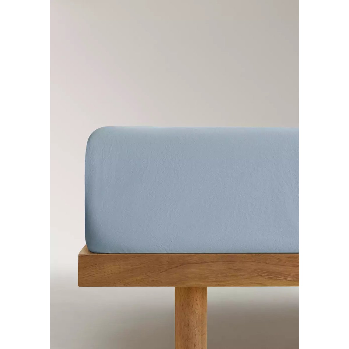 Drap-housse coton lavé lit 150 bleu, MANGO HOME