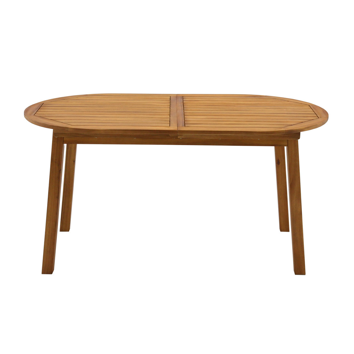 Table de jardin extensible rallonges intégrées en bois massif L160-210 cm MAYEL naturel, MILIBOO