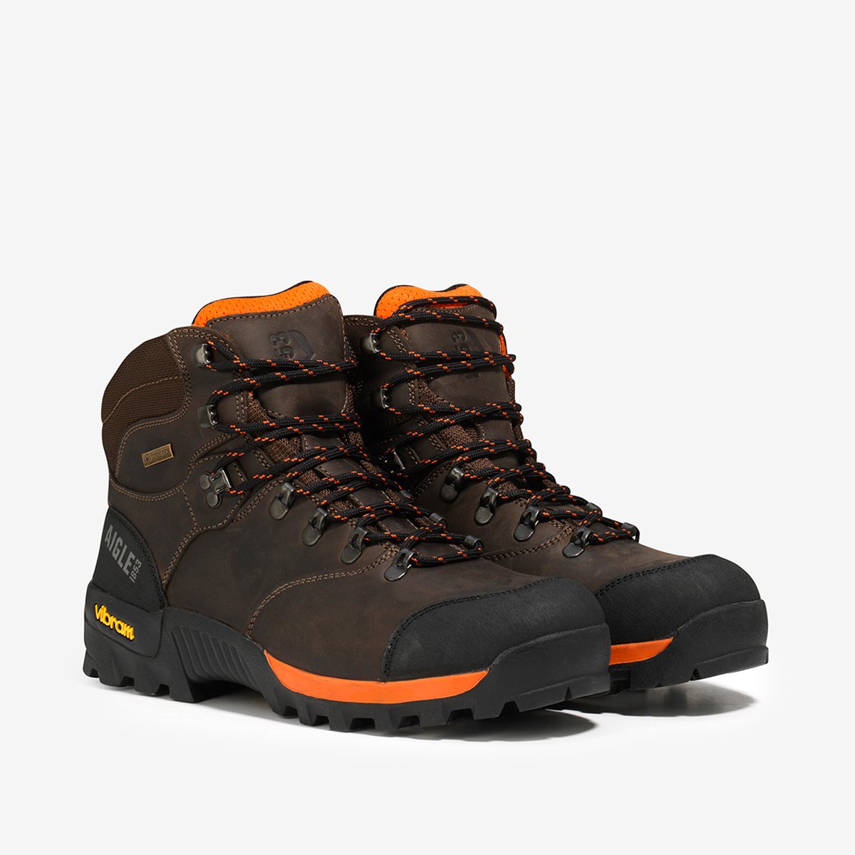 Chaussures de marche montante en cuir ALTAVIO marron foncé, AIGLE