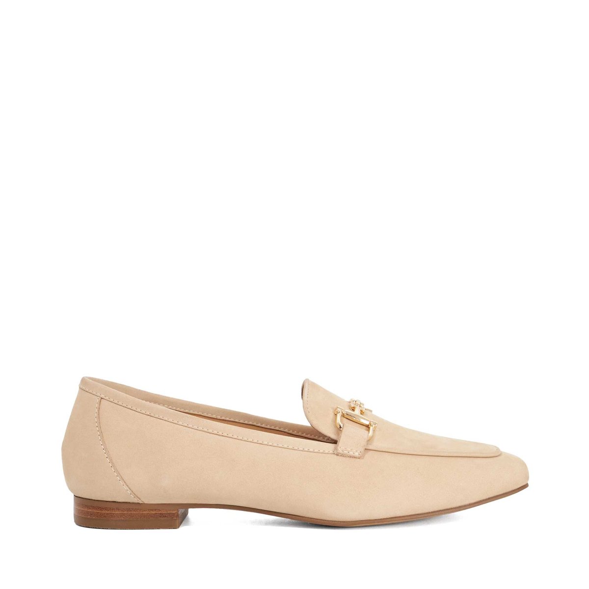Mocassins en daim avec bordure métallique - GRAINED ecru-leather, DUNE LONDON