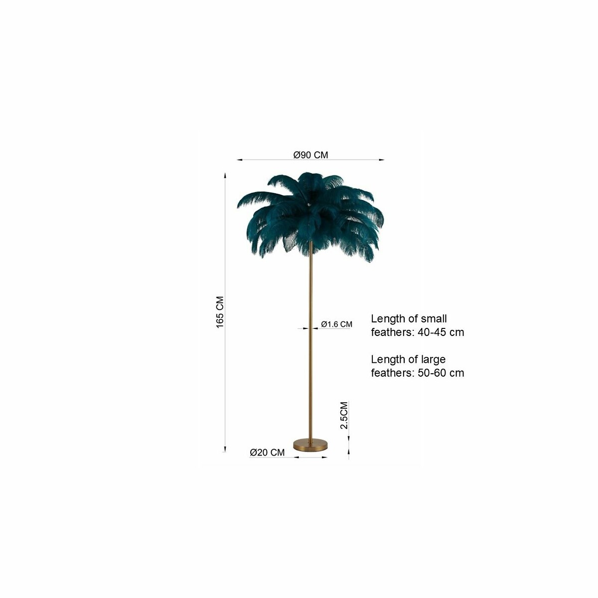 Lampadaire Feather Palm vert 165cm vert, KARE DESIGN
