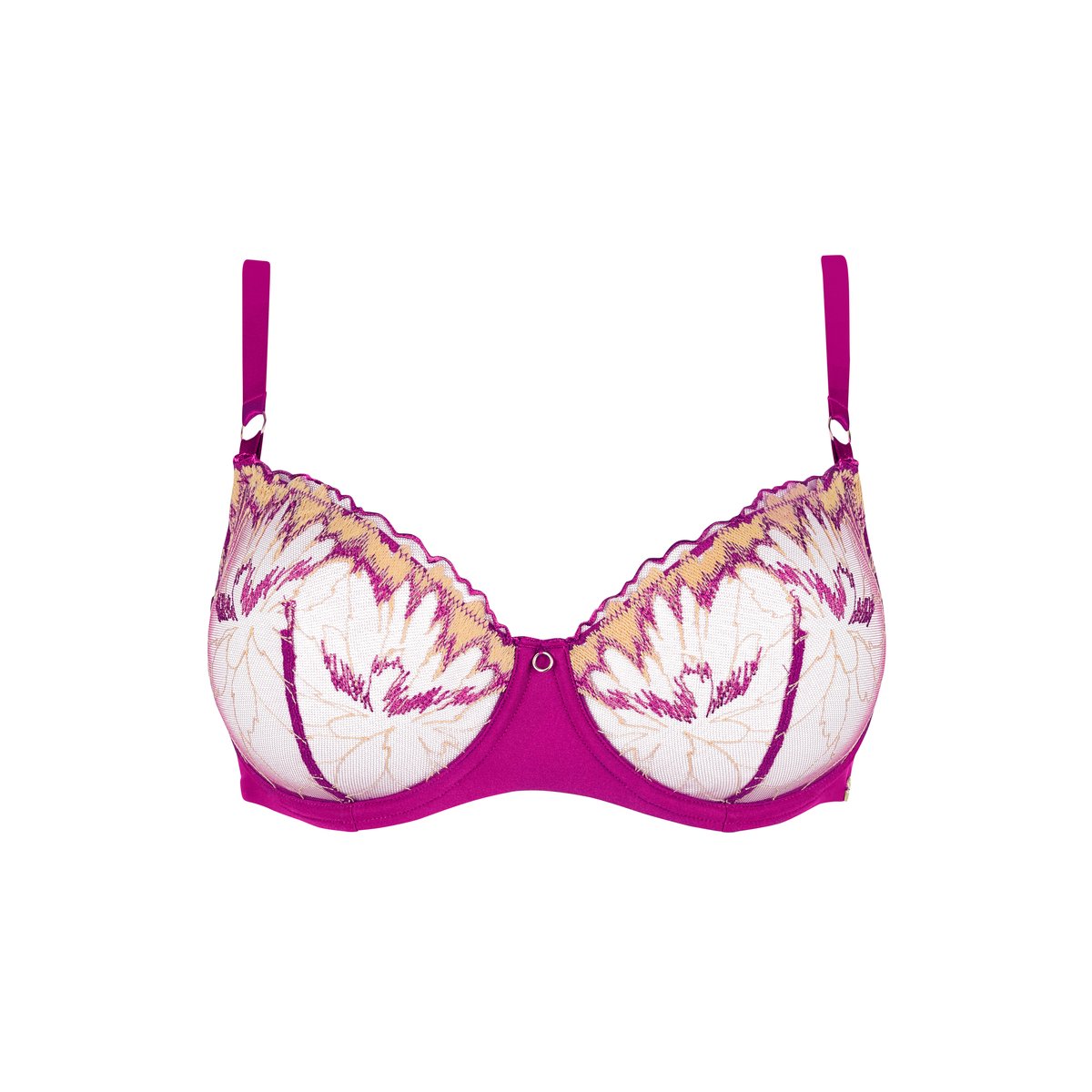 Soutien-gorge corbeille ISAURE fuchsia/abricot, SANS COMPLEXE