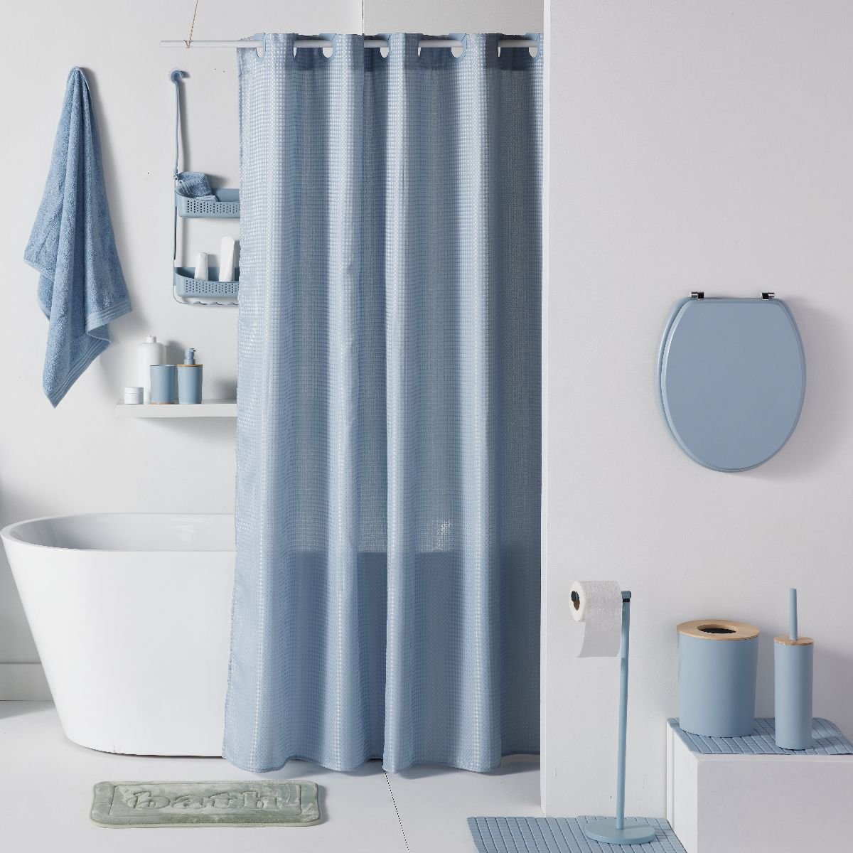 Abattant WC bois BATHROOM bleu, UTILITY
