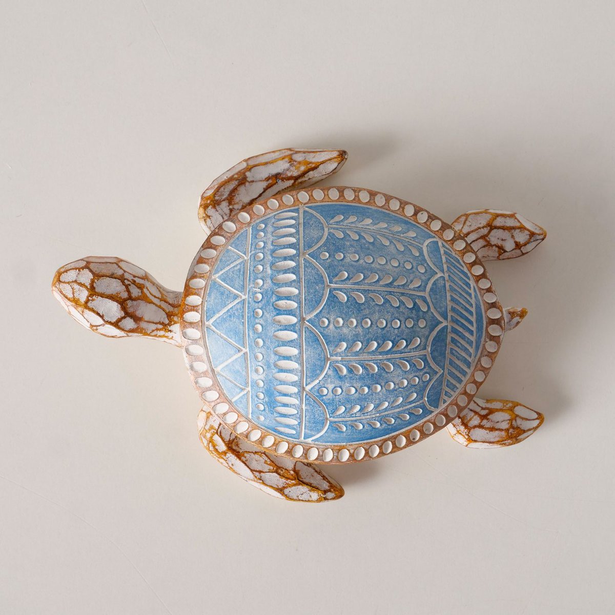 Set de 2 tortues décoratives à poser 10x13x4cm bleu, WADIGA