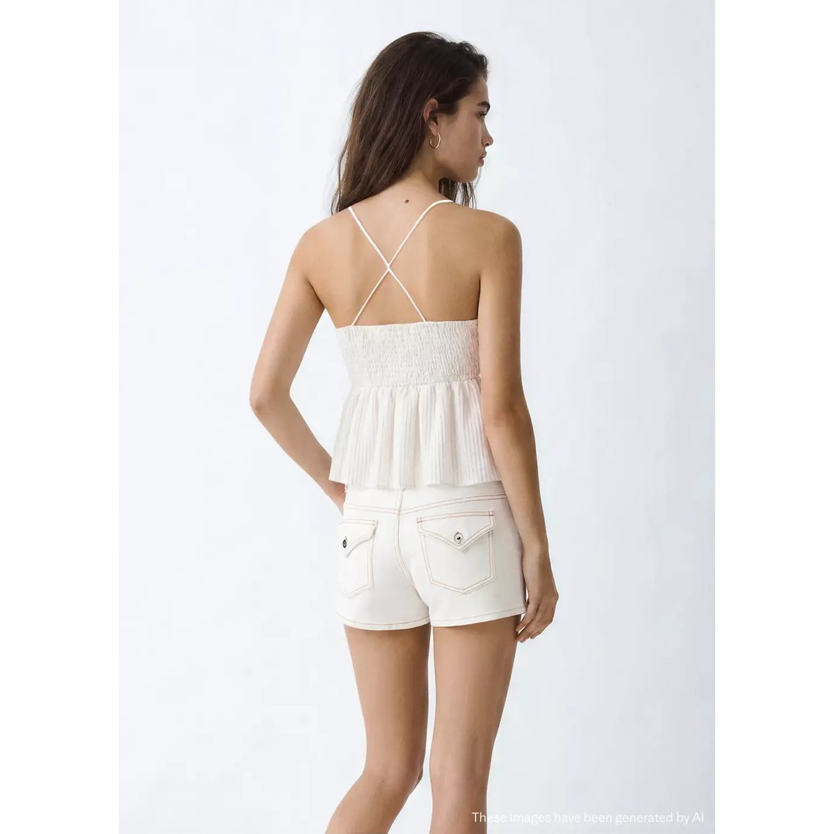 Top détails brodés blanc cassé, MANGO TEEN