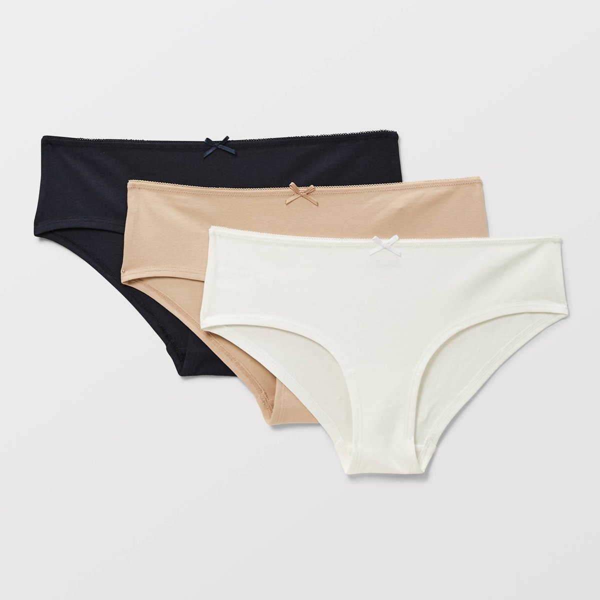 Lot de 3 shorties JOANNE en coton BIO GOTS blanc, MONOPRIX