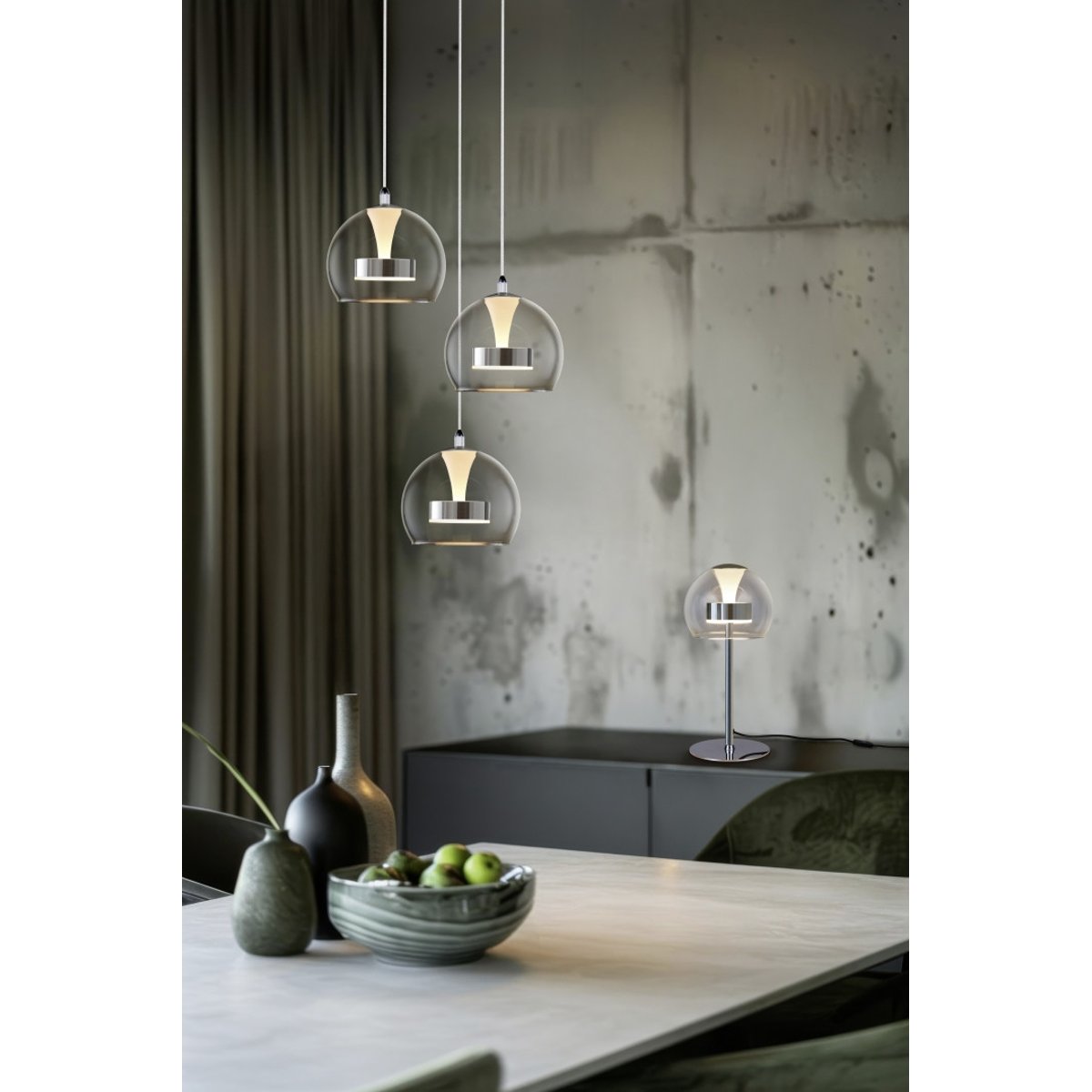 Suspension en verre design, D.42 , FLYNT transparent, TRIO