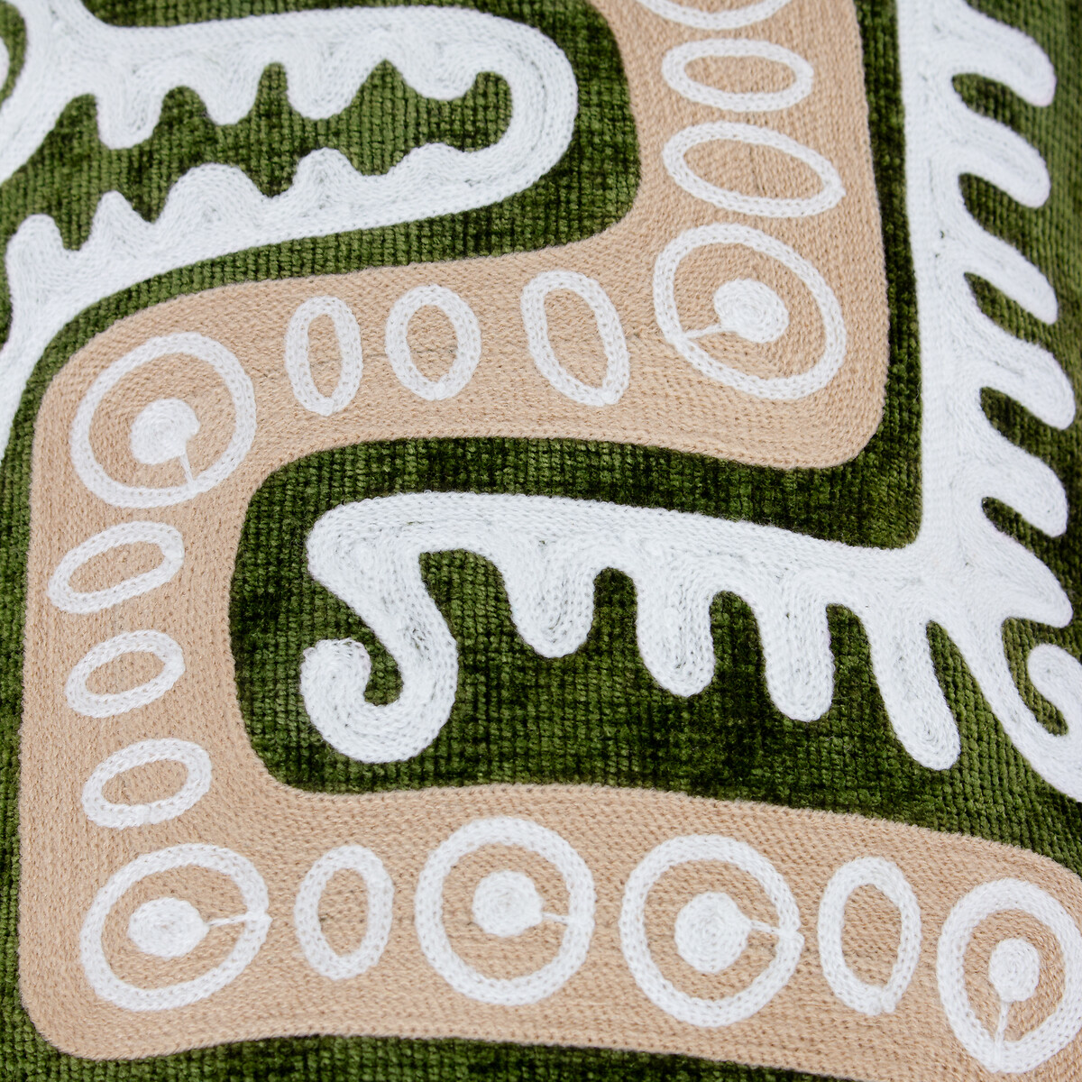 Dynasty Dragon Woven Chenille Filled Cushion dark green, WYLDER