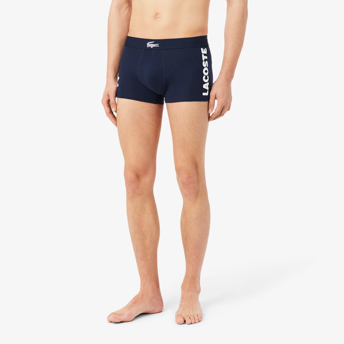 Lot de 3 boxers courts coton stretch bleu-bck, LACOSTE
