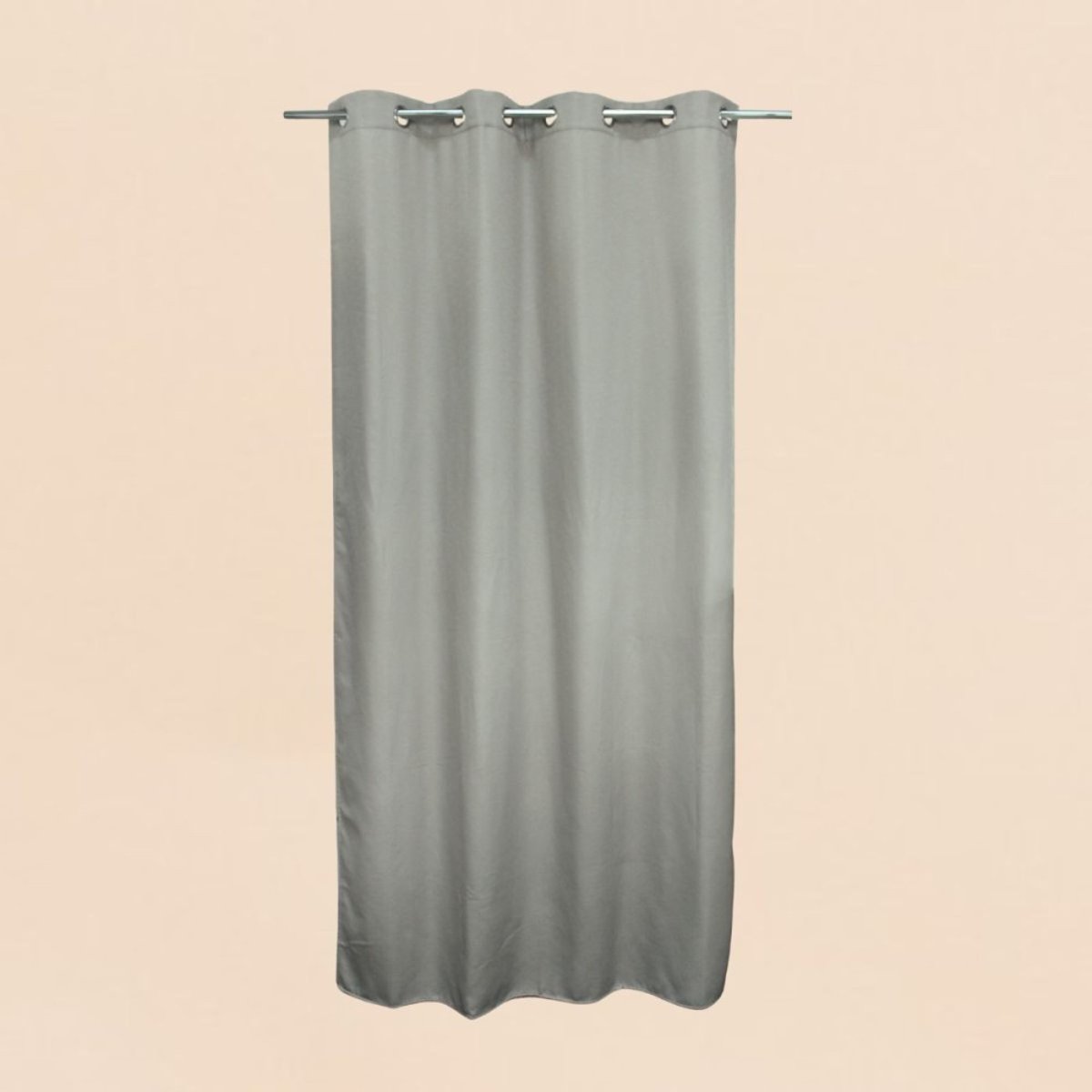 Rideau obscurcissant et thermique effet lin 140x240cm gris, ORNAMI