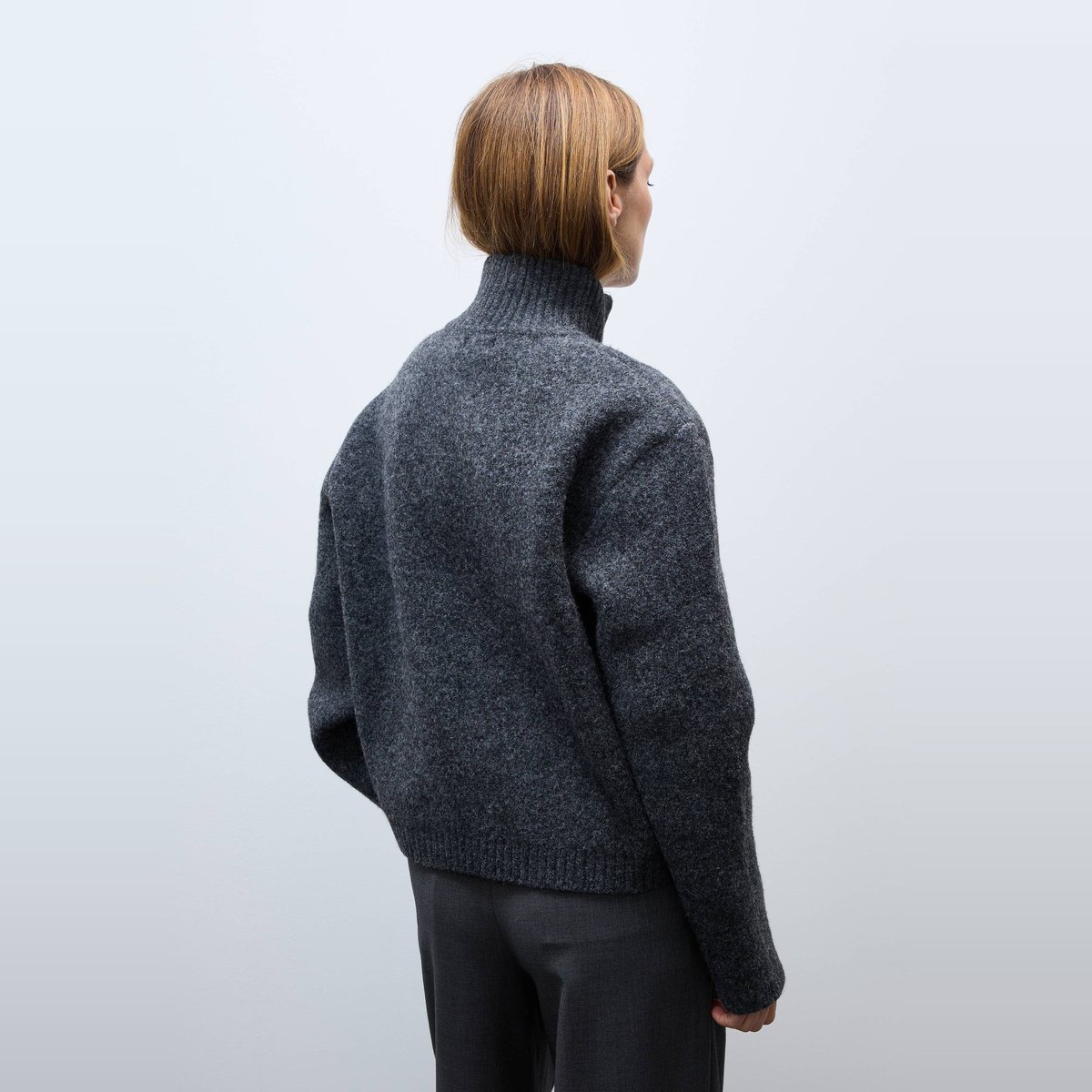 Veste zippée unie contenant de la laine requin, MONOPRIX