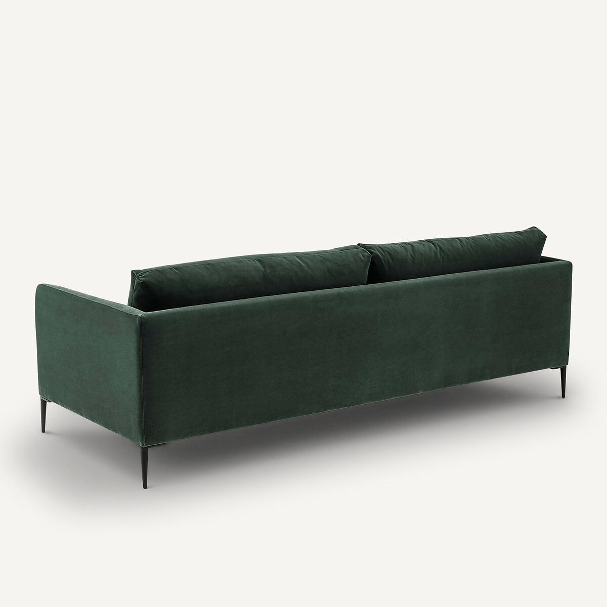 Canapé droit 3 ou 4 places, en velours, OSCAR vert tsar, EMMANUEL GALLINA X AM.PM