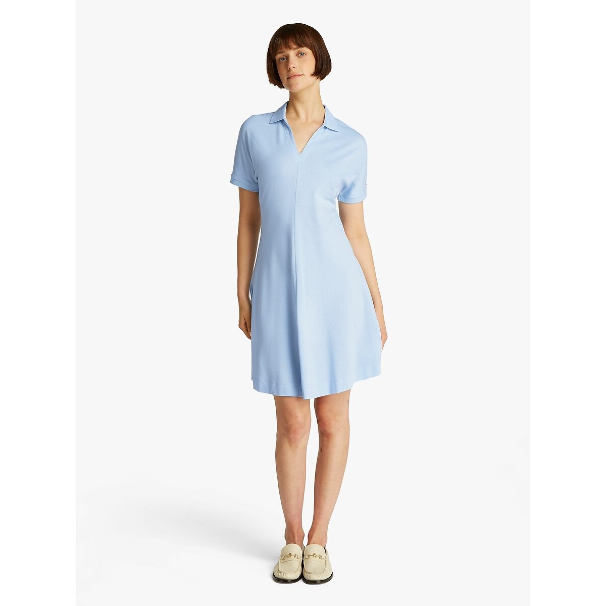 Robe-polo rayée évasée bleu, TOMMY HILFIGER