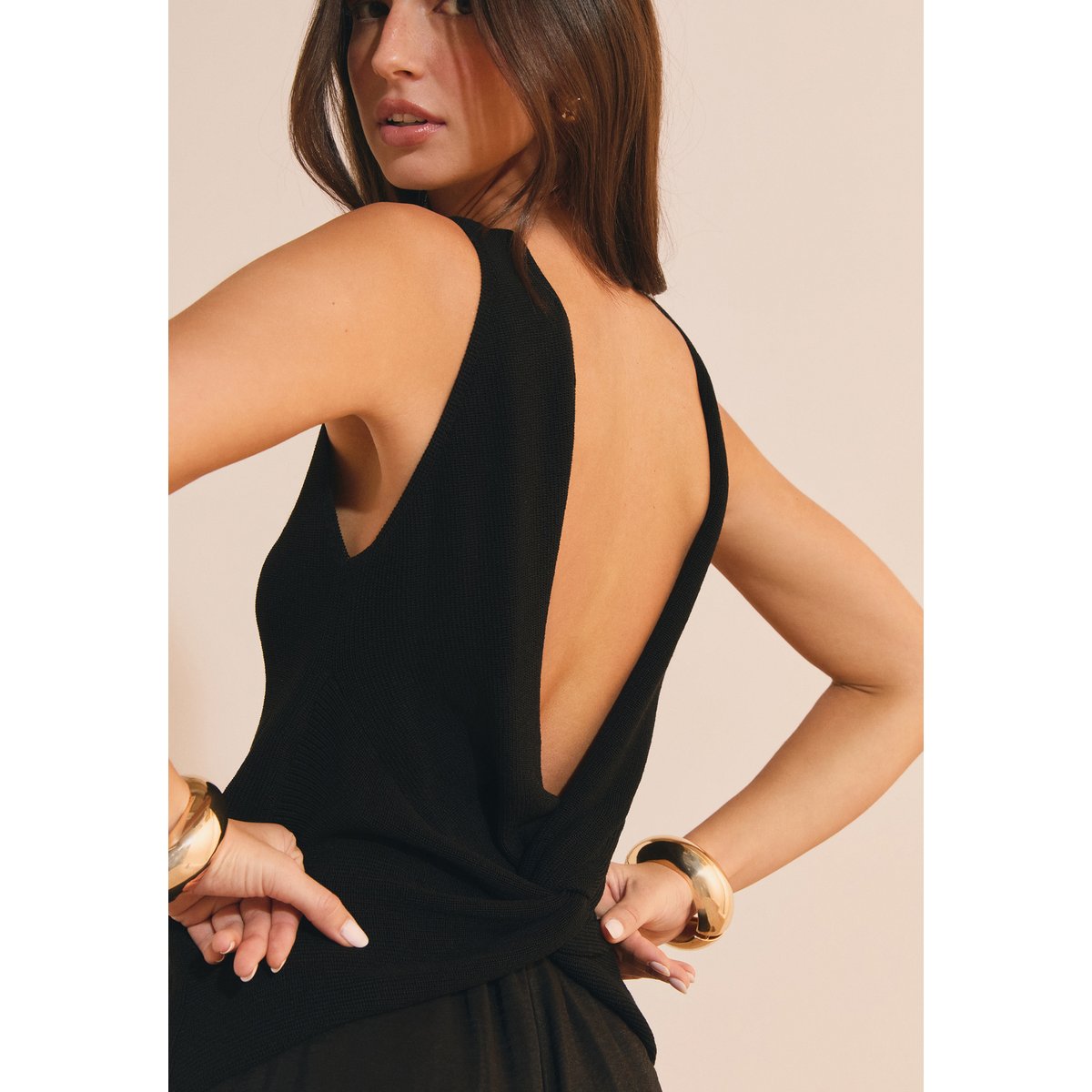 Pull sans manches avec dos nu SYLVIE PULL noir, ETAM