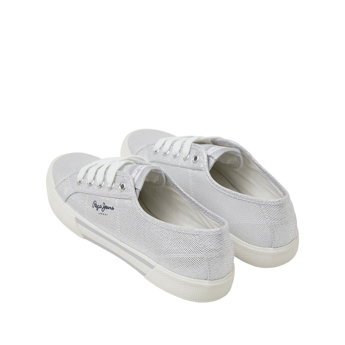 Sneakers in stof Brady zilver, PEPE JEANS