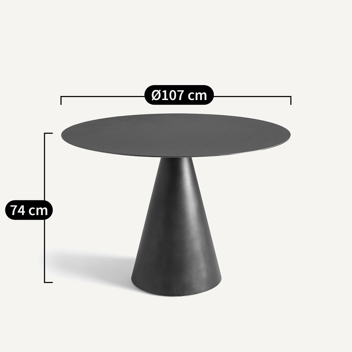 Mesa de linóleo para 3/4 comensales, Maÿra negro de roma, AM.PM