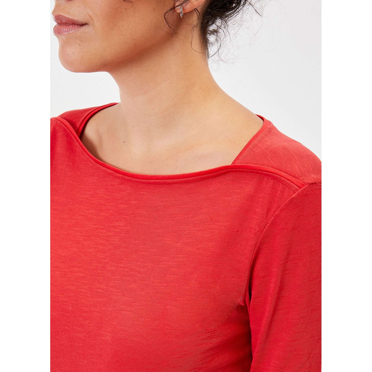 T-shirt coton bio col bateau GONDA rouge brique, LA FIANCÉE