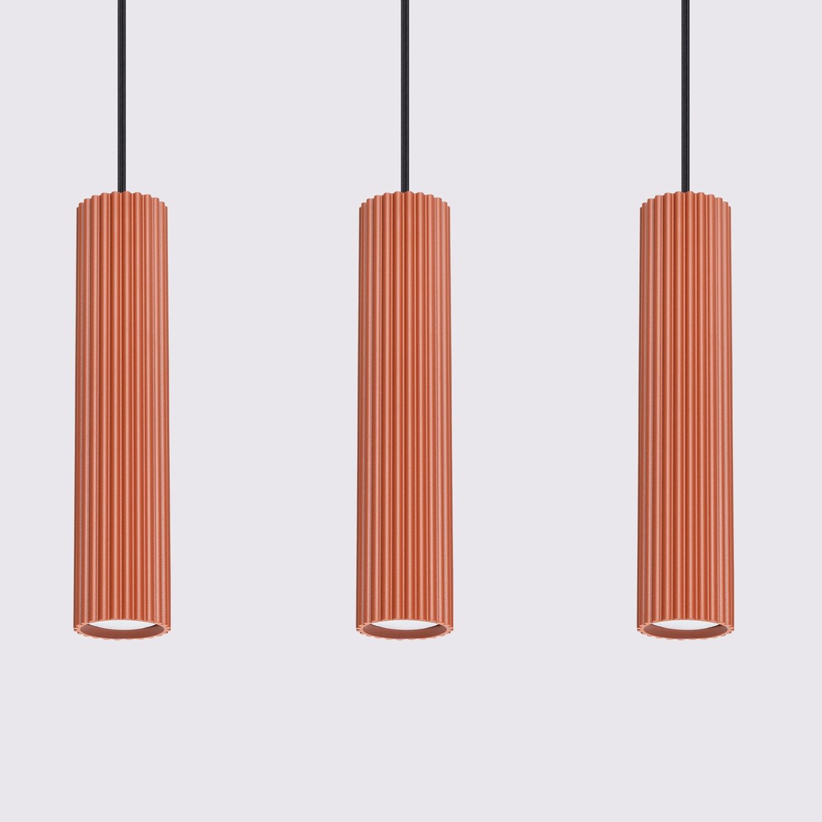 Suspension Aluminium Ocre Rouge GU10 3 Karbon Line rouge, EDEN