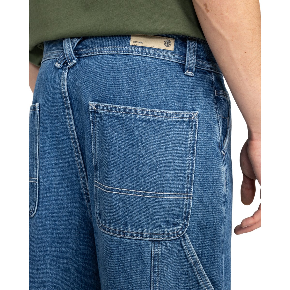 Pantalon workwear CARPENTER bleu mid used, ELEMENT