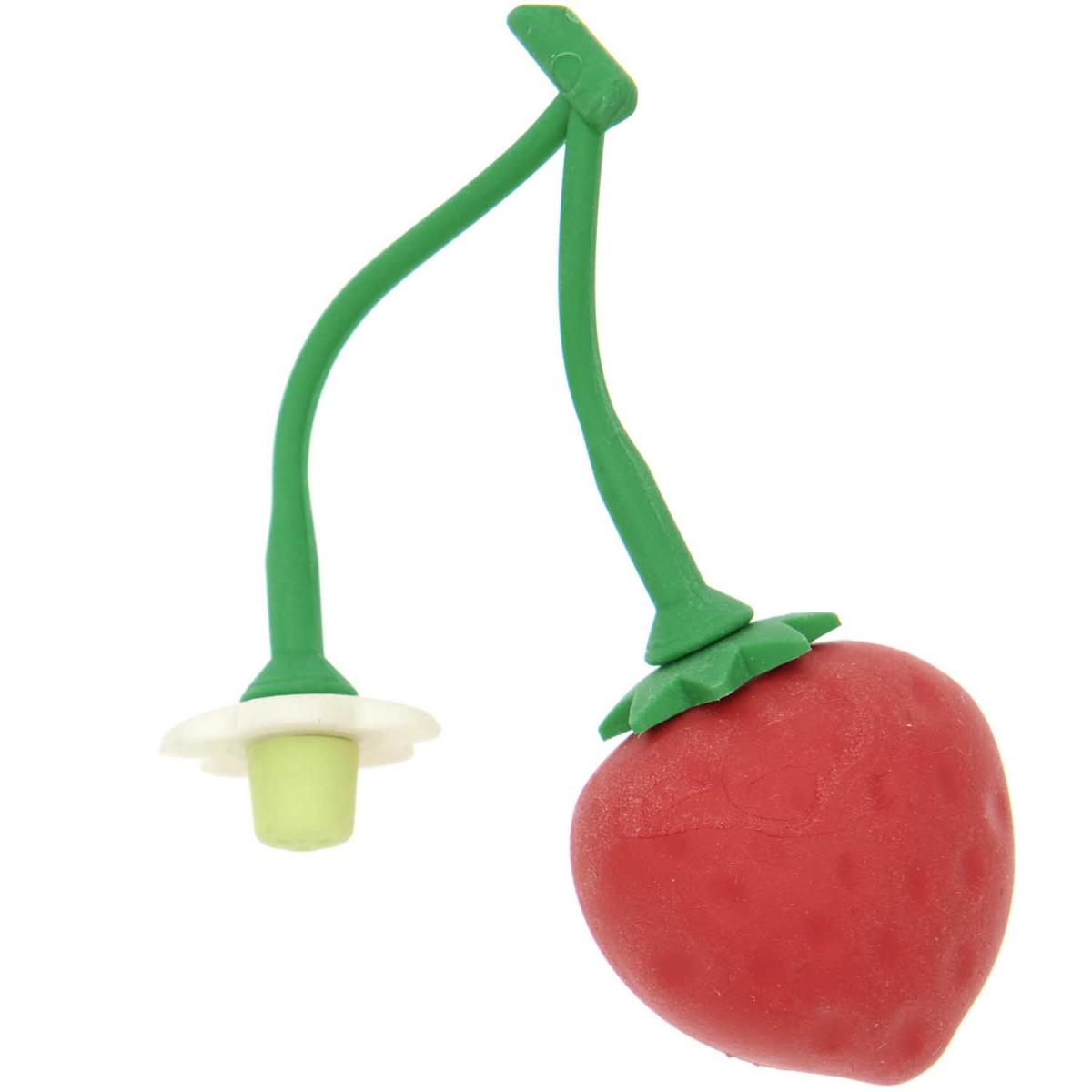 Jolie gomme fraise avec tige en 3D couleur unique, RICO DESIGN