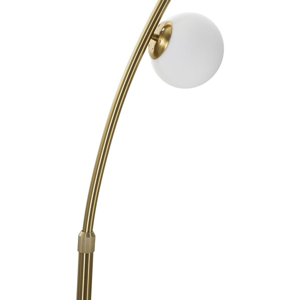 Lampadaire arc 6 globes en verre socle marbre doré et blanc, RECOLLECTION