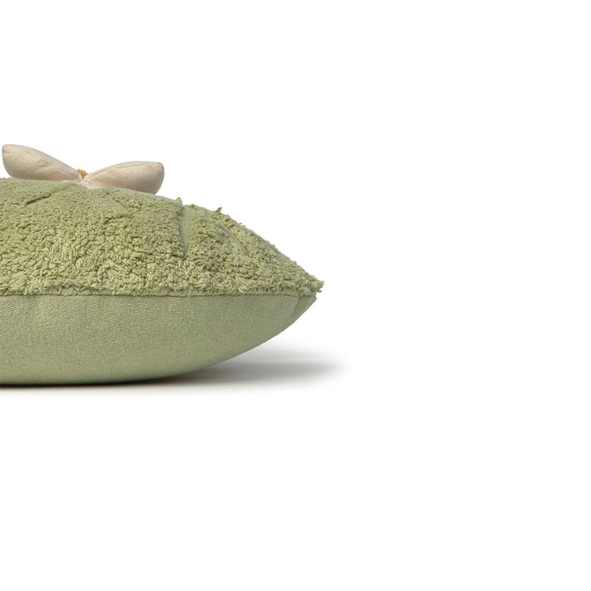 Coussin de sol Nénuphar SWAN LAKE matcha, naturel, soie de maïs, miel, LORENA CANALS