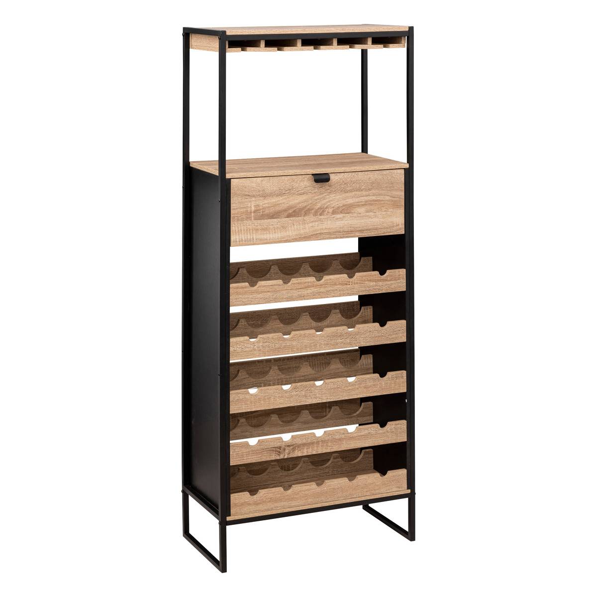 Meuble bar x25 bouteilles ALIAJ noir, 5FIVE SIMPLY SMART