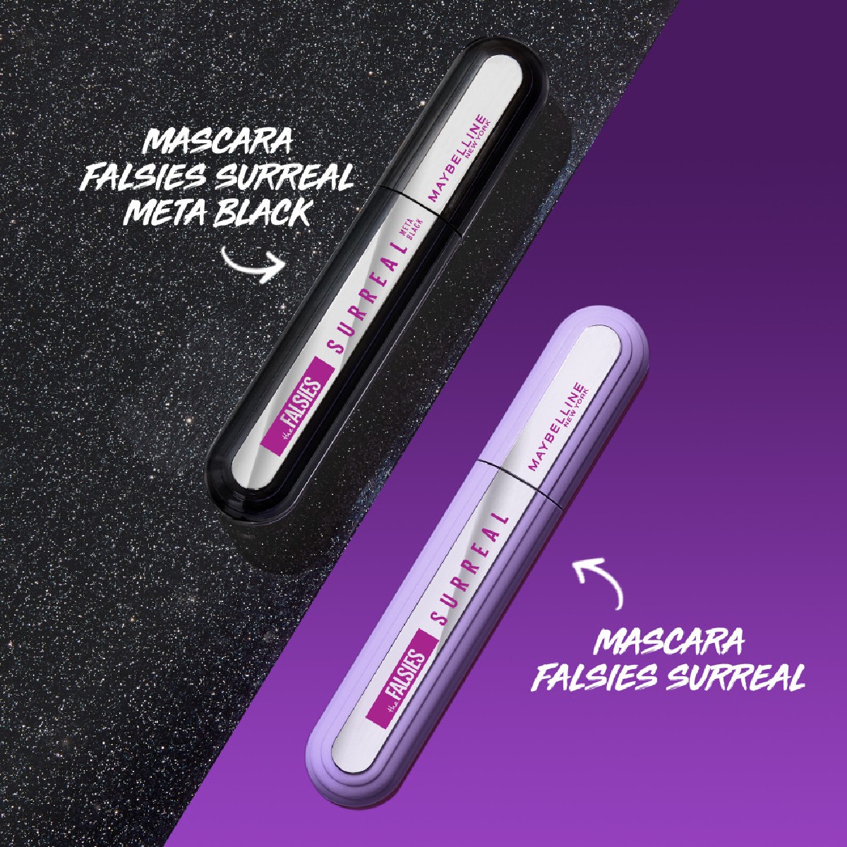 Mascara Meta Black Falsies Surreal meta black, MAYBELLINE NEW YORK