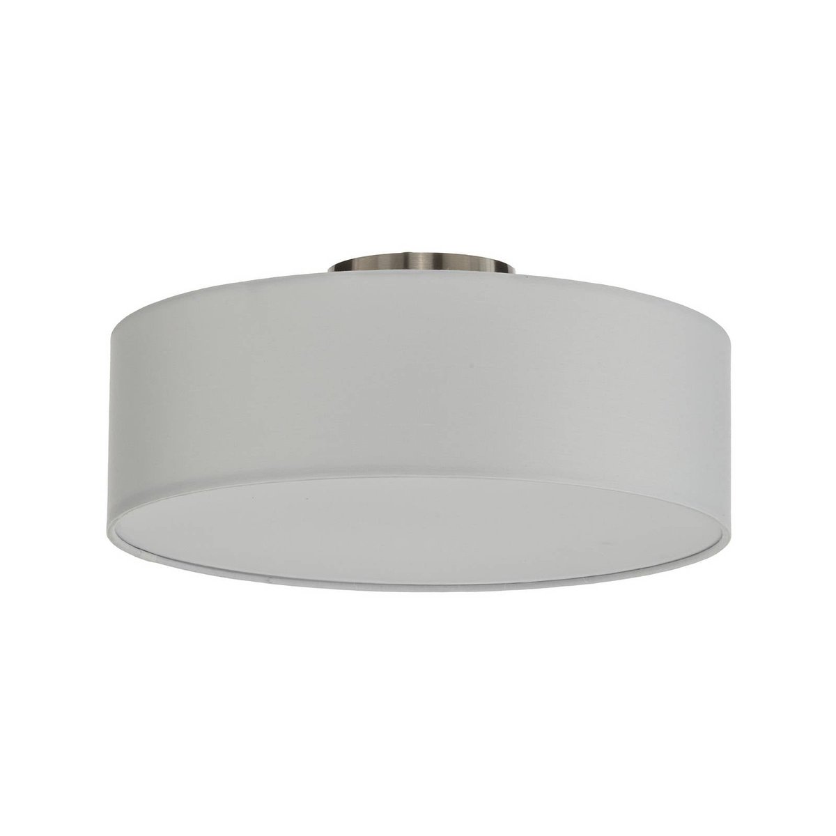 Plafonnier en textile moderne, Sebatin blanc crème, nickel mat, LINDBY