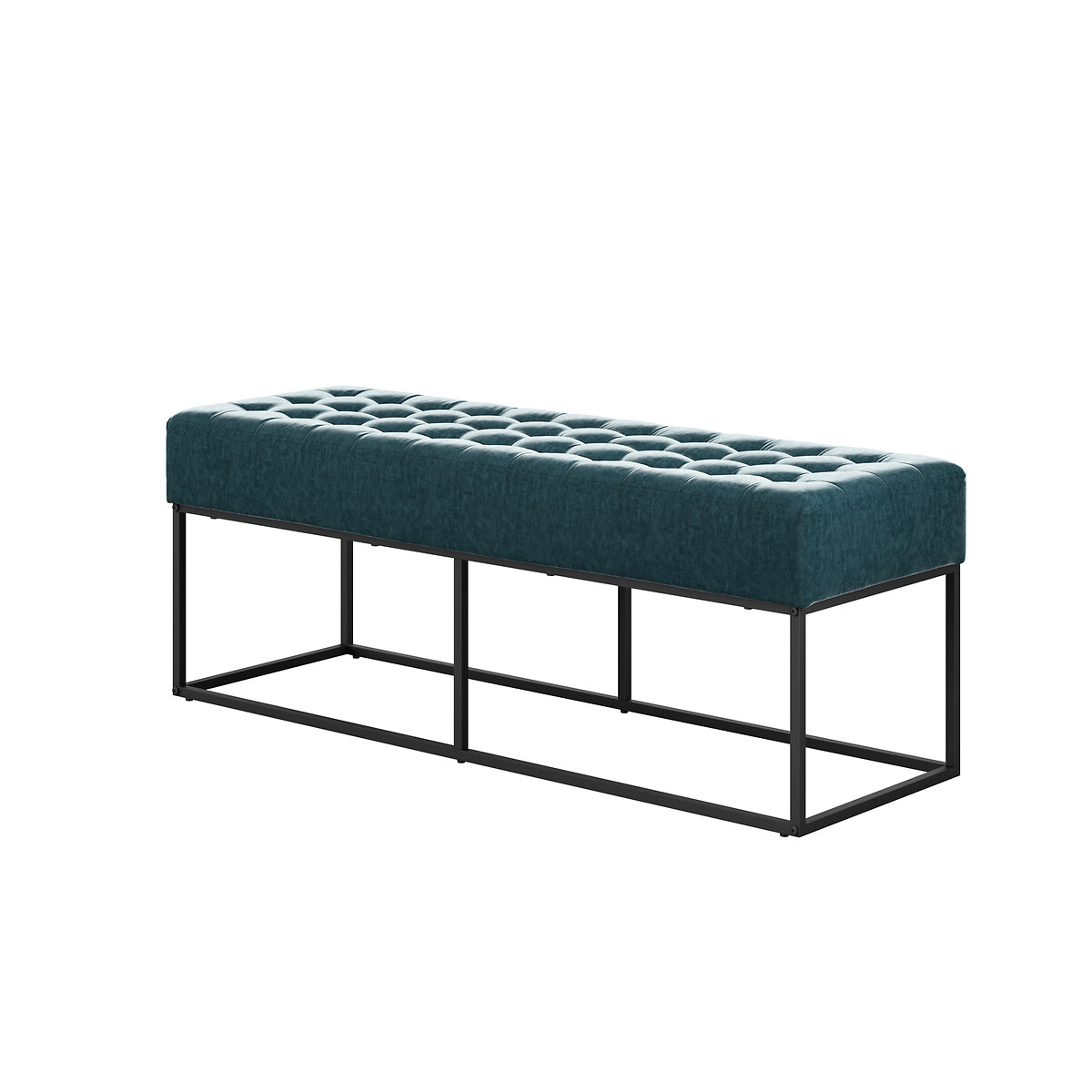 Brogan Button Tufted Chenille Dining Bench (120 cm) sapphire blue, SO'HOME