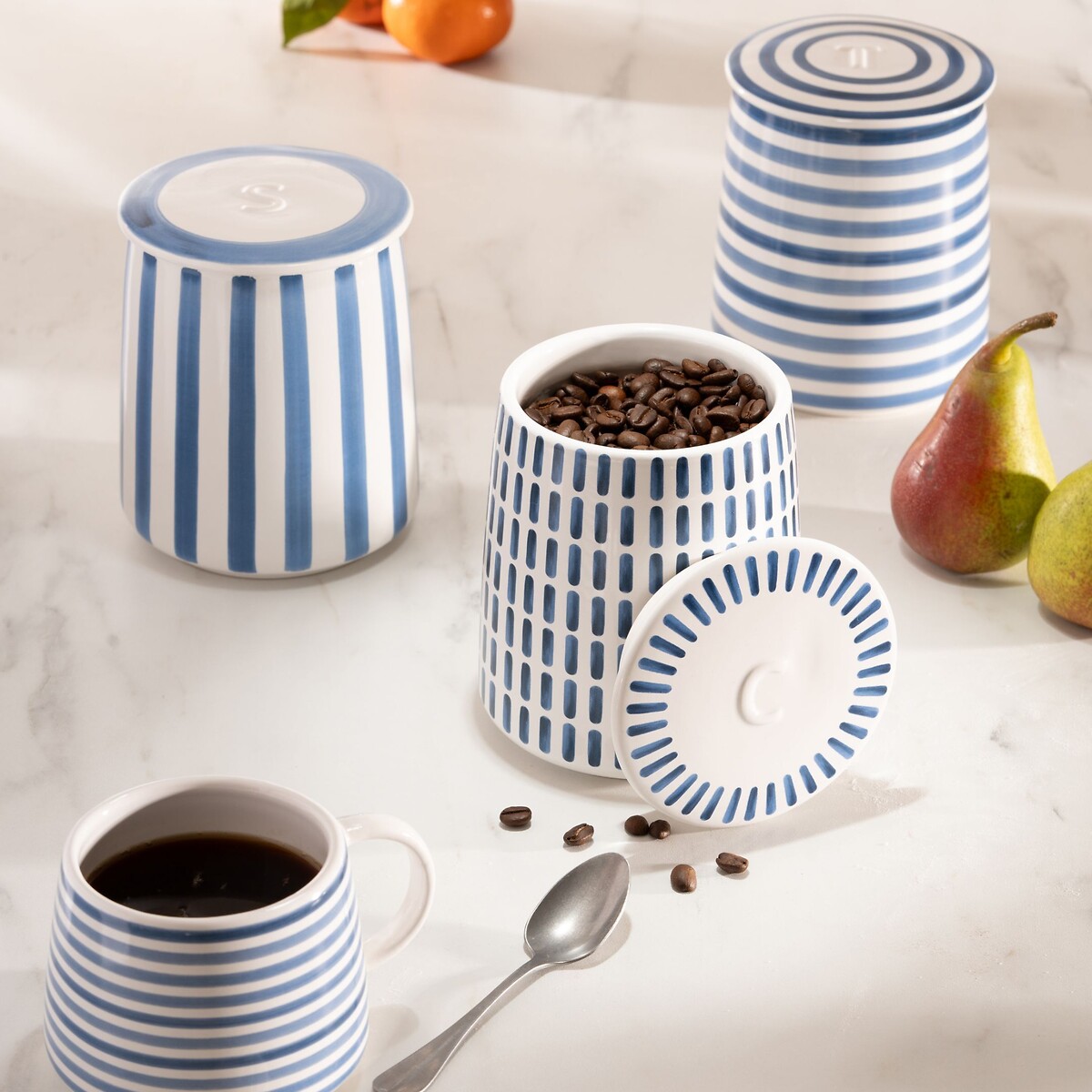 At Home Coffee Storage Canister in Blue blue, MARY BERRY