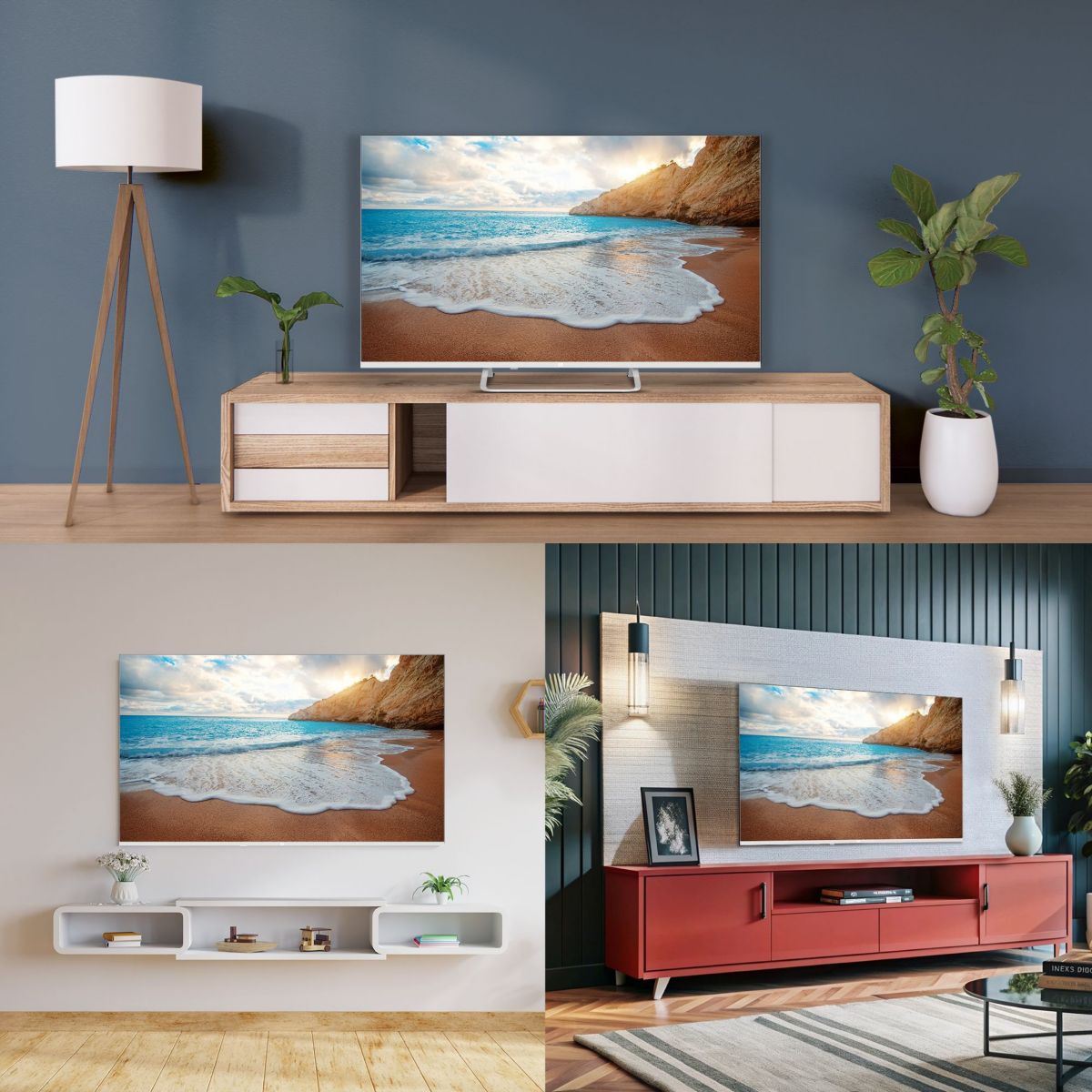 TV QLED 43QLED306W (2024) 43" (109 cm) 4K - Smart TV, coloris blanc couleur unique, ESSENTIEL B