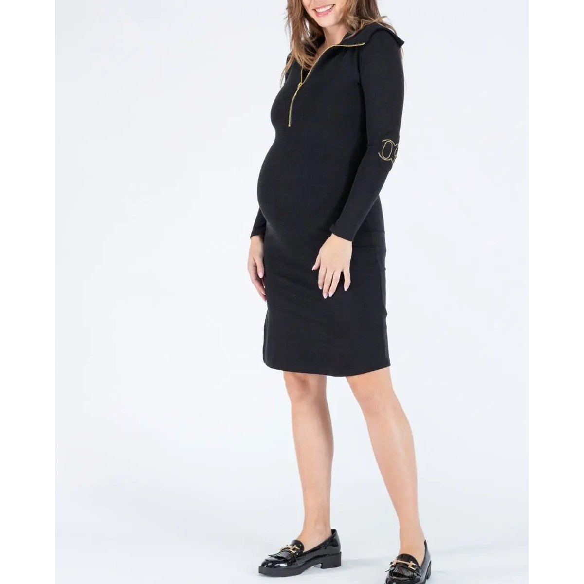 Robe midi de grossesse noir, CACHE COEUR