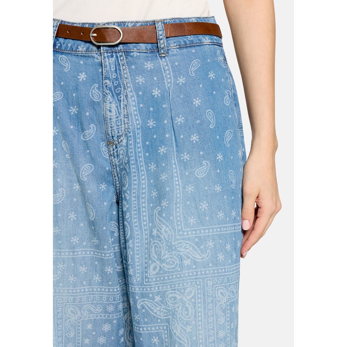 Pantalon casual à ceinture bleu, CARTOON