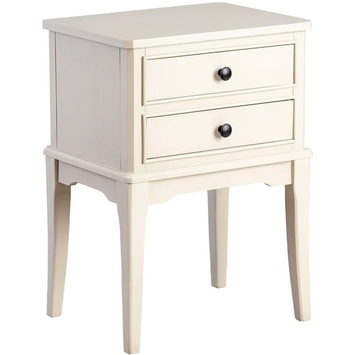 Table de chevet classique en bois gris clair 2 tiroirs 40.5x38x56cm gris, WADIGA