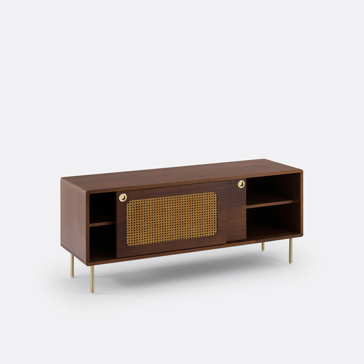 Meuble TV noyer et cannage, longueur 125 cm, REDPOP noyer, LA REDOUTE INTERIEURS