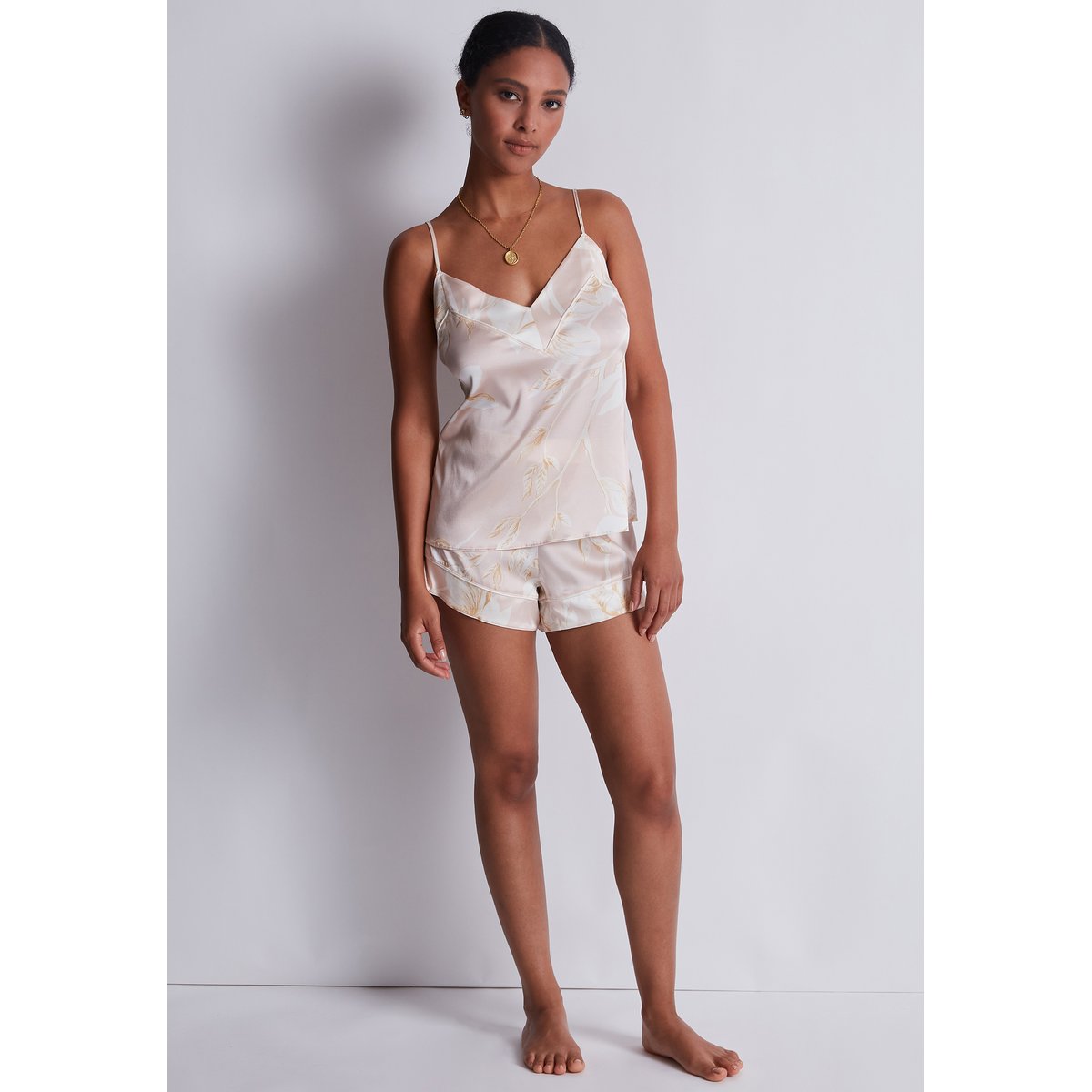 Top fines bretelles Silk By Night rose, AUBADE