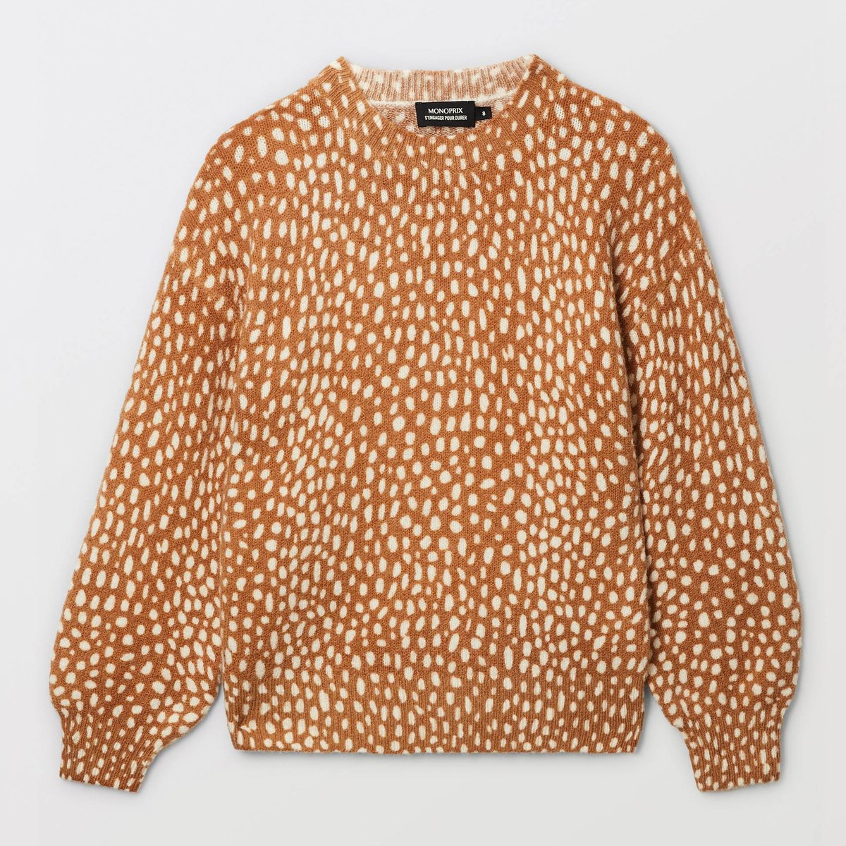 Pull imprimé contenant de la laine poulain, MONOPRIX