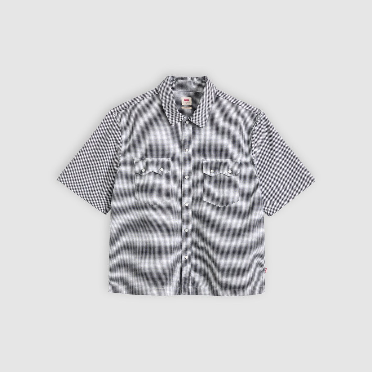 Chemise western manches courtes coupe boxy bleu - llewelyn plaid dress blues, LEVI'S