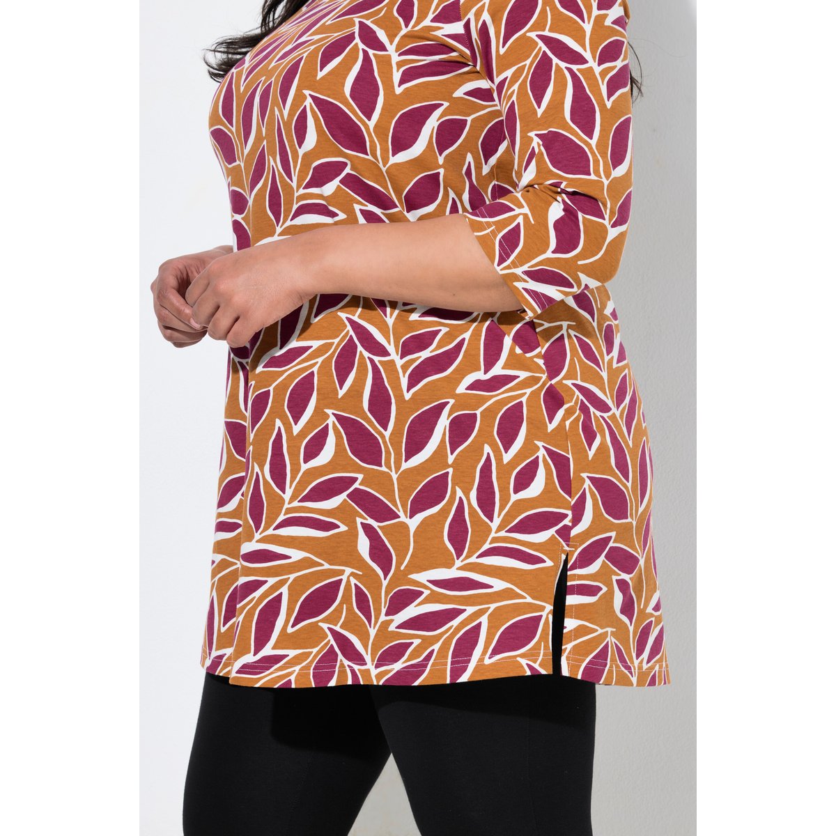 T-shirt long ocre, ULLA POPKEN