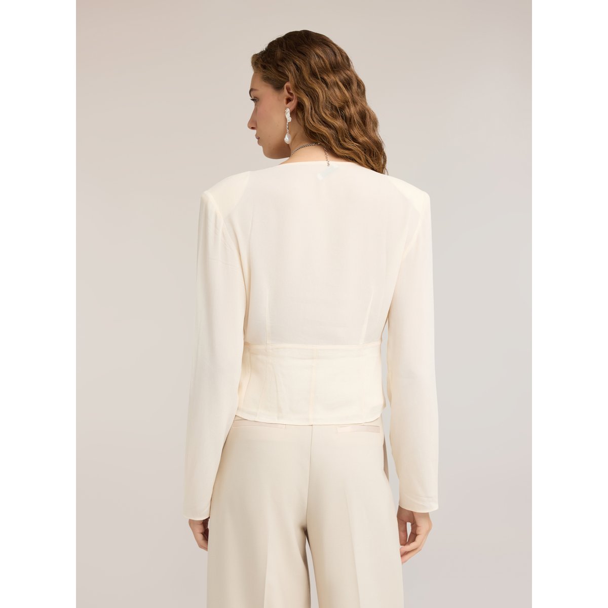 Chemise avec boutons recouverts blanc, MOTIVI