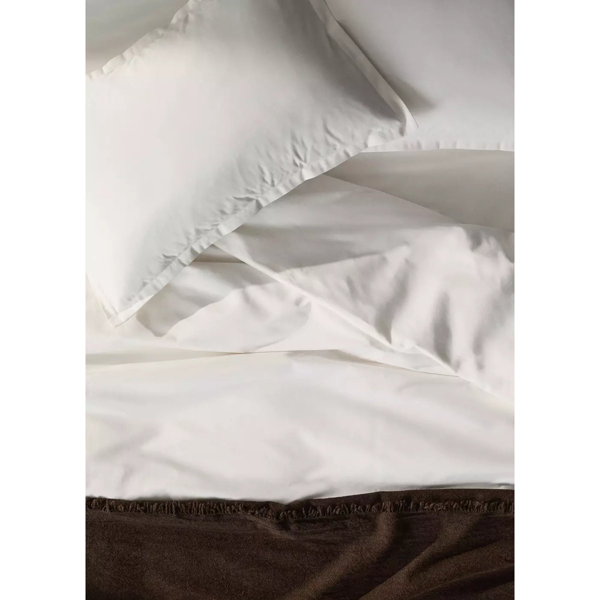 Housse de couette 100 % coton satin Lit 180/200 cm écru, MANGO HOME