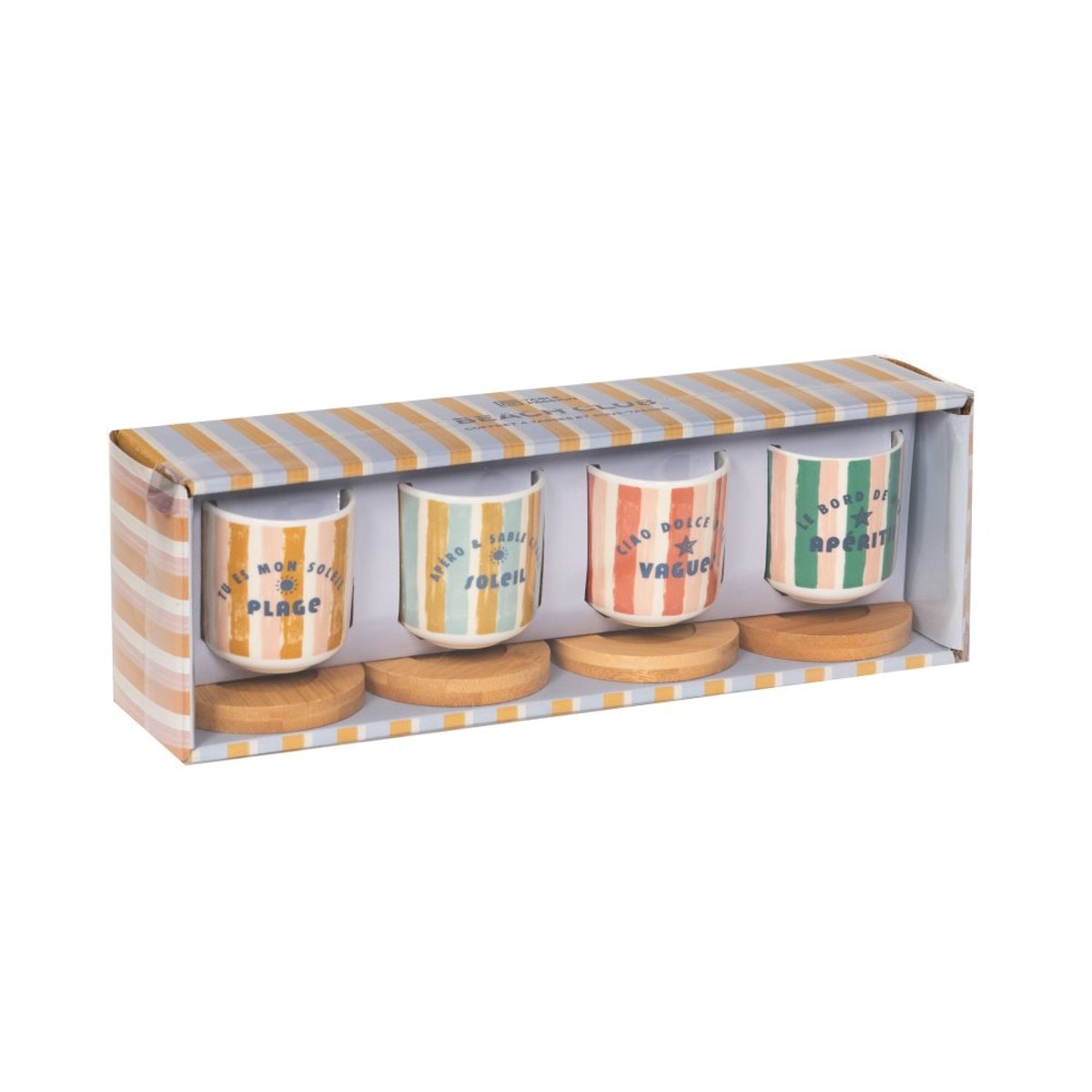 Coffret de 4 tasses et sous-tasses Beach Club 10 cl - BEACH CLUB multicolore, TABLE PASSION