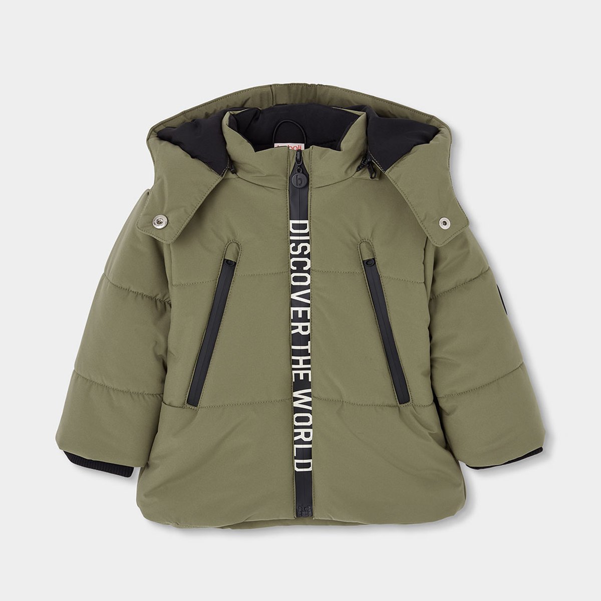Parka tissu technique garçon avec capuche multicolore, BOBOLI