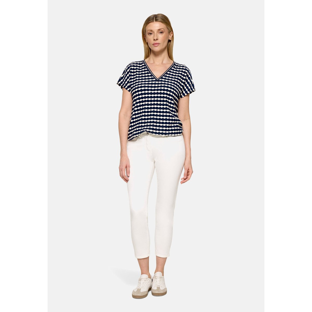 Haut casual à cordon coulissant sous tunnel bleu/blanc, BETTY BARCLAY