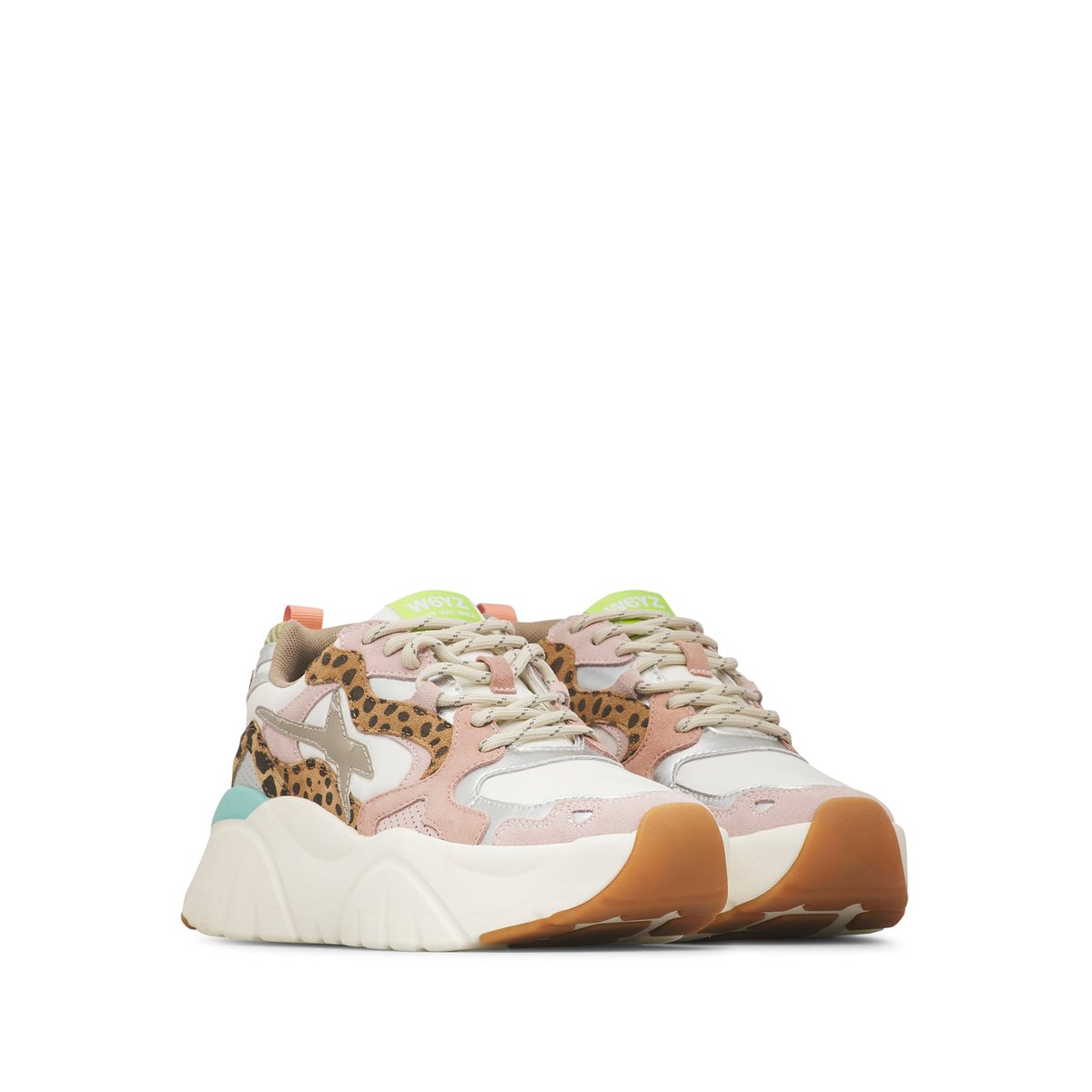 Sneakers en daim et tissu technique MIA-W. gris tourterelle-blanc, W6YZ