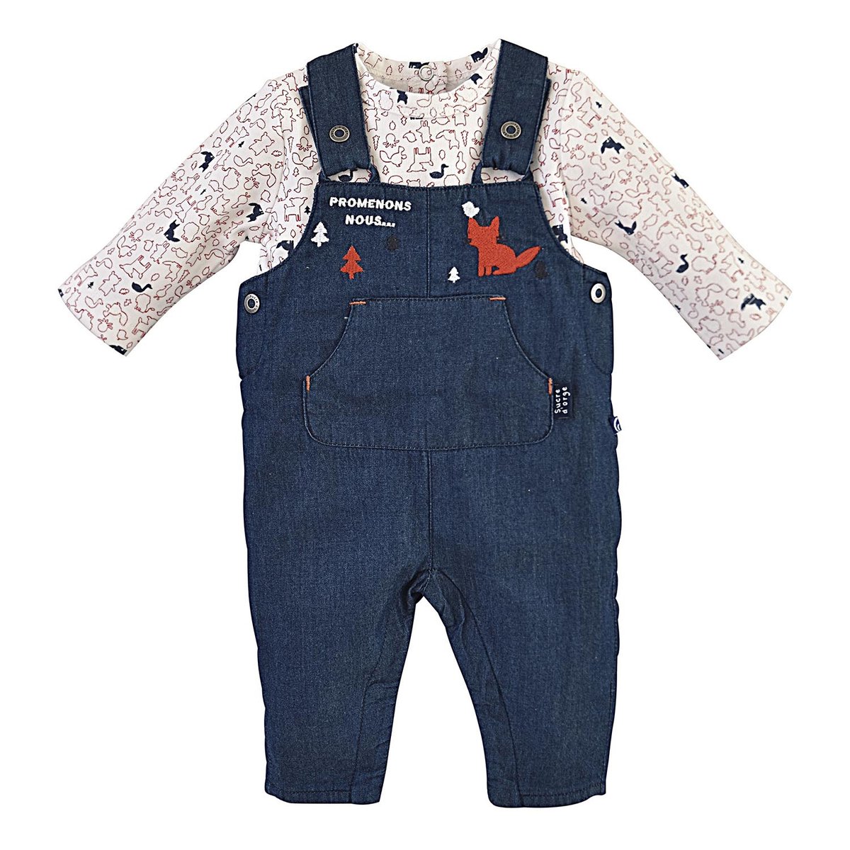 T shirt + salopette darius bleu, SUCRE D'ORGE