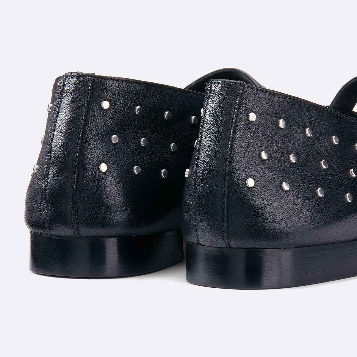 Ballerine en cuir cloutée noir, LA REDOUTE COLLECTIONS