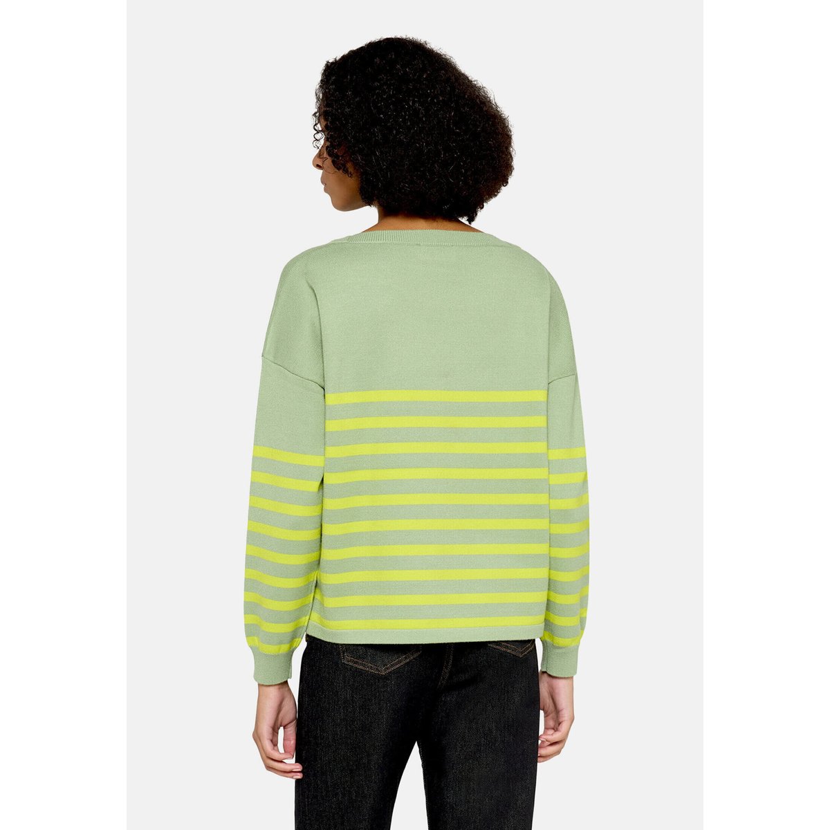 Pull-over en maille à encolure bateau green/yellow, CARTOON